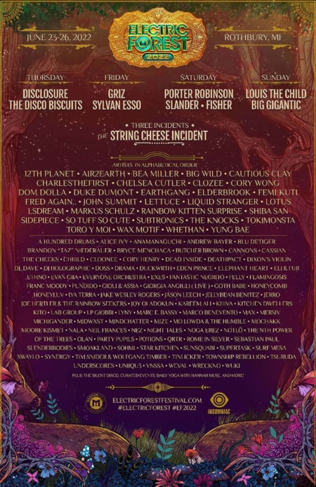 Electric Forest 2022 Lineup Updated