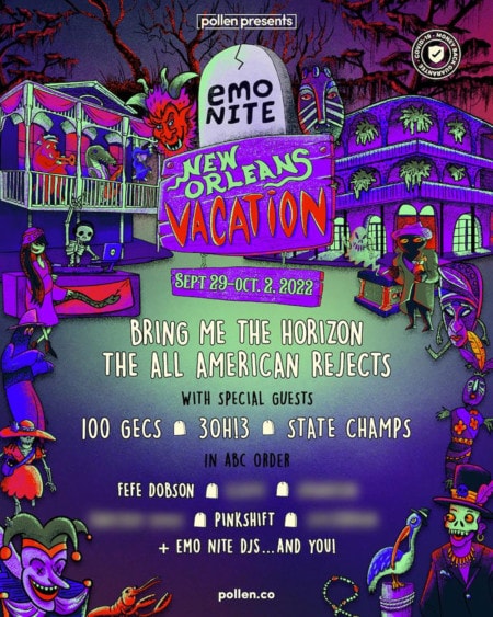 Emo Nite New Orleans Vacation Lineup
