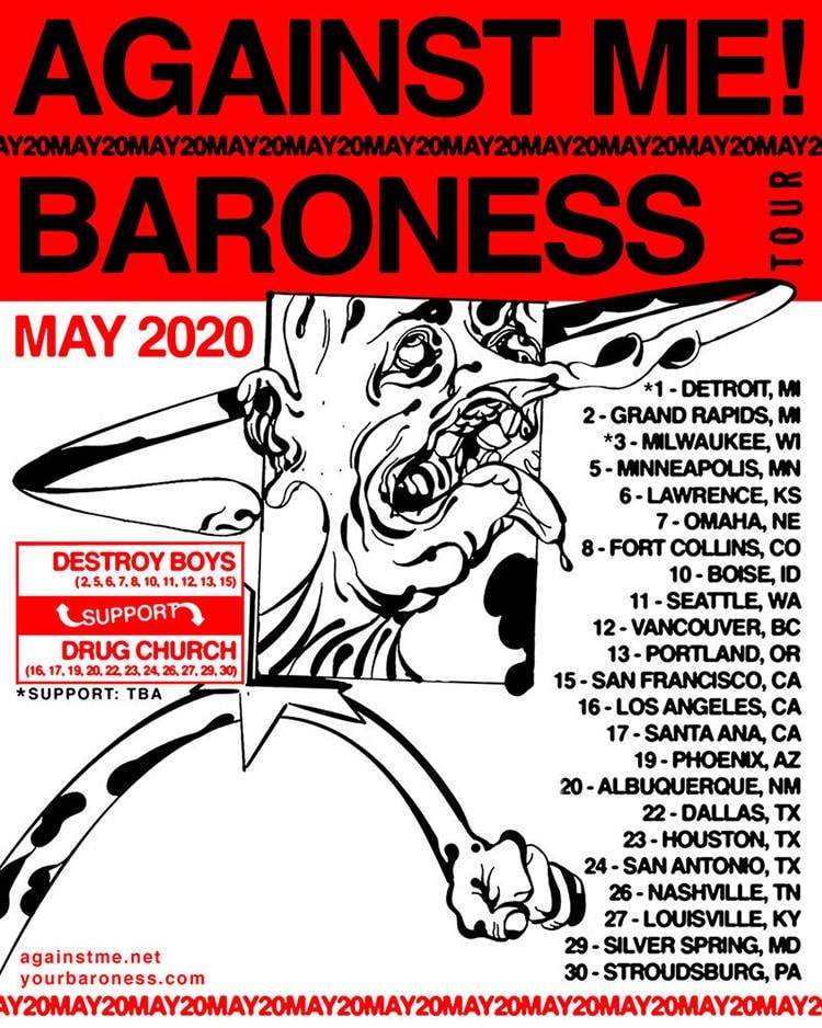 Against Me Baroness Co Headline Tour